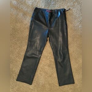 Women’s Black Leather Biker Moto pants motorcycle leather